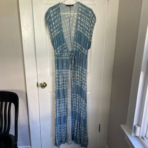 TYSA Malibu open tie front swimsuit cover kimono robe boho drapey top western